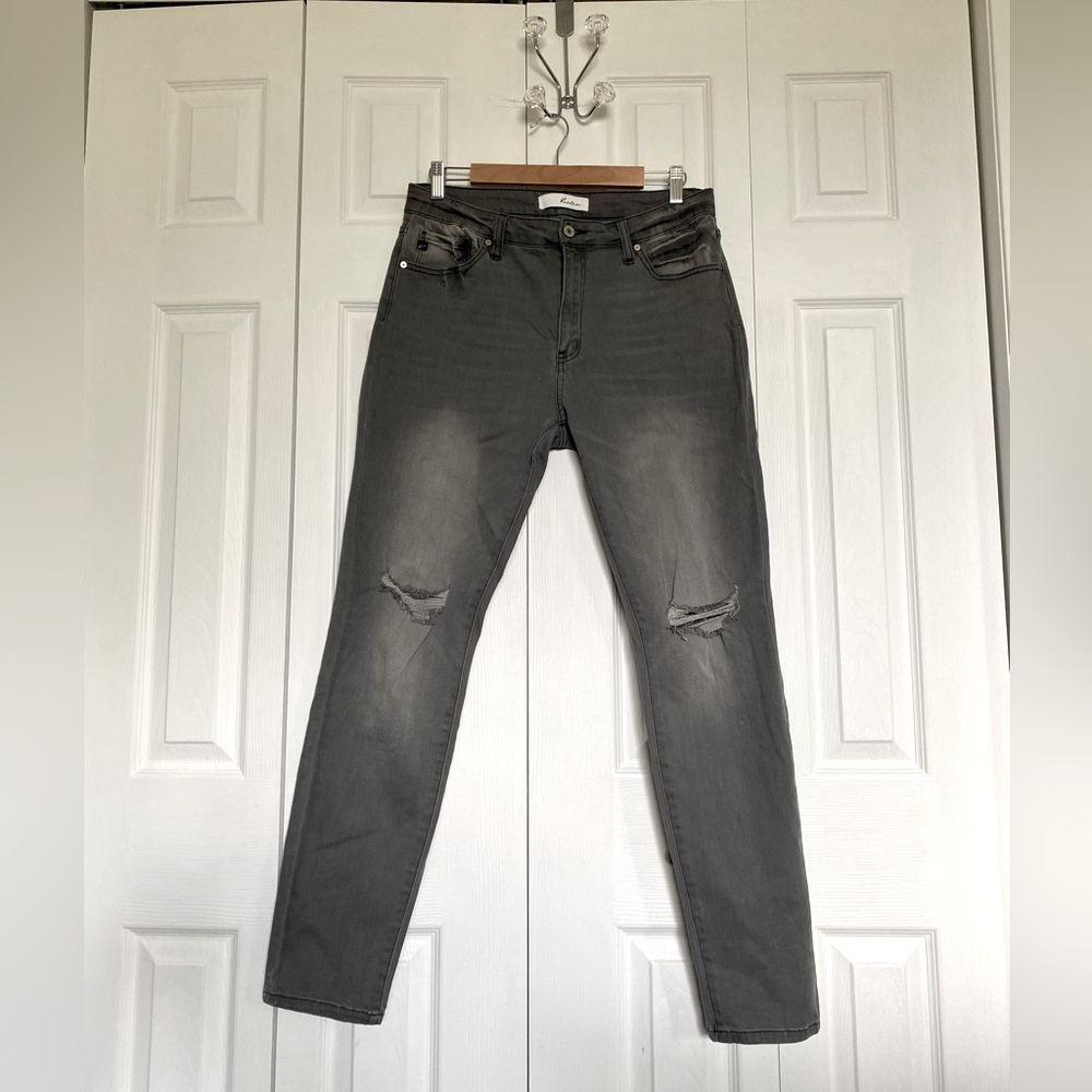 Kancan Grey Distressed Skinny Jeans - Size 13/30